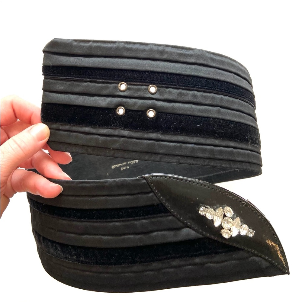 Vintage Emanuel Ungaro Leather Velvet & Satin Belt
